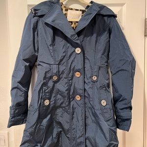 Laundry by Shelli Segal navy blue double breasted classic trench sz M